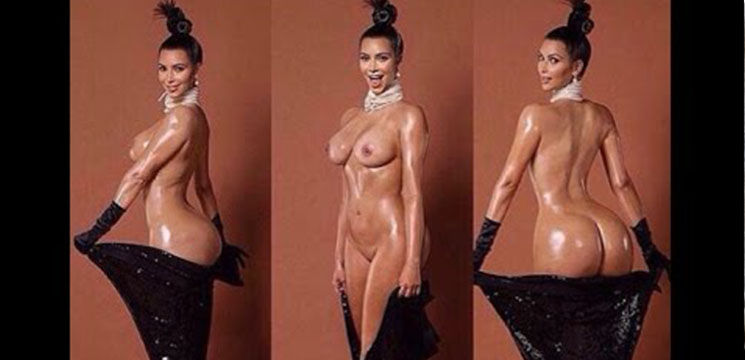 Kim Kardashian Turns Heads In Nude Dress.